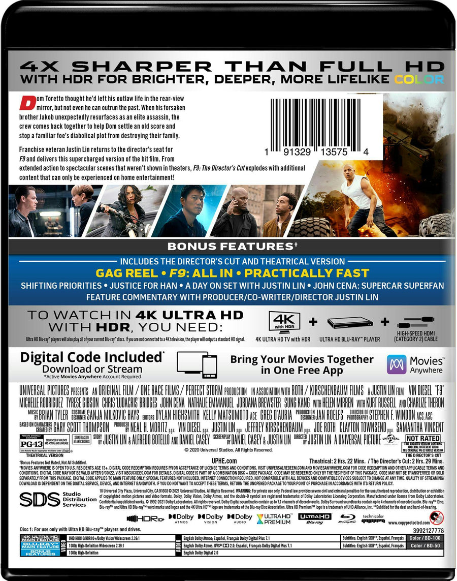 F9: The Fast Saga (4K UHD + Blu-ray) [UHD]
