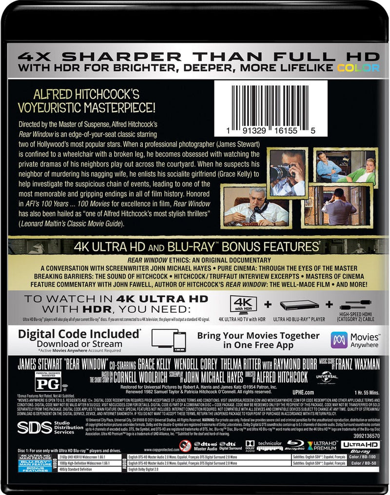 Rear Window (4K Ultra HD + Blu-ray) [UHD]