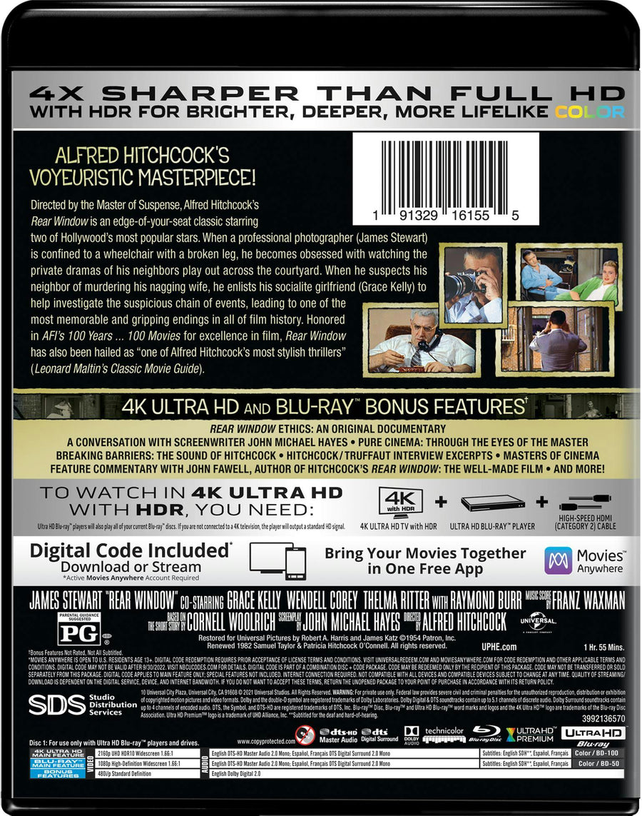 Rear Window (4K Ultra HD + Blu-ray) [UHD]