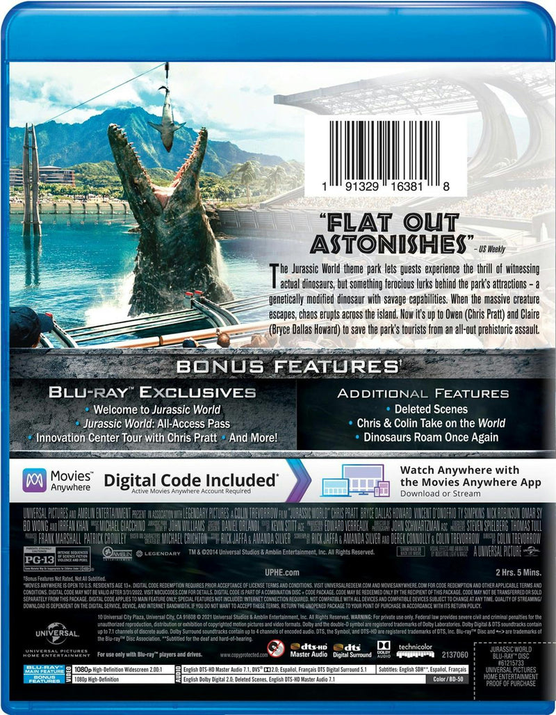 Jurassic World (Blu-ray + Digital Copy) [Blu-ray]