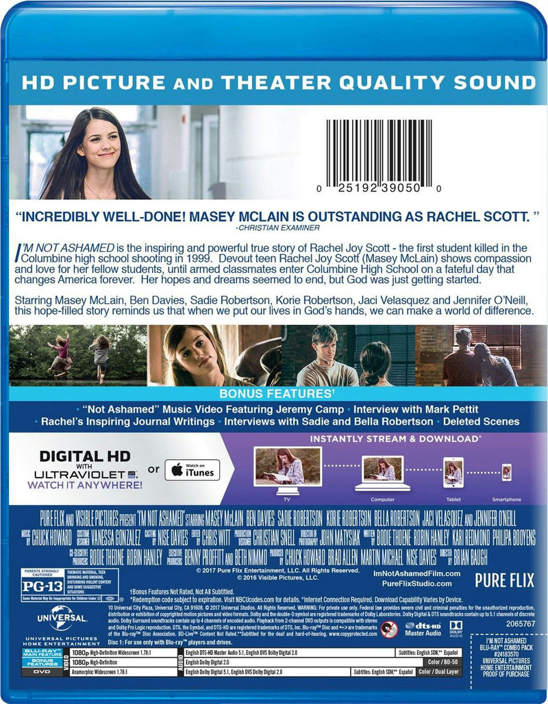I'm Not Ashamed (DVD + Digital) [Blu-ray]