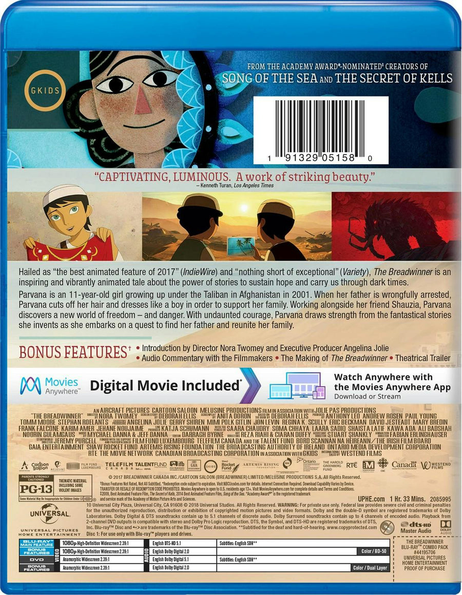 The Breadwinner (DVD + Digital) [Blu-ray]