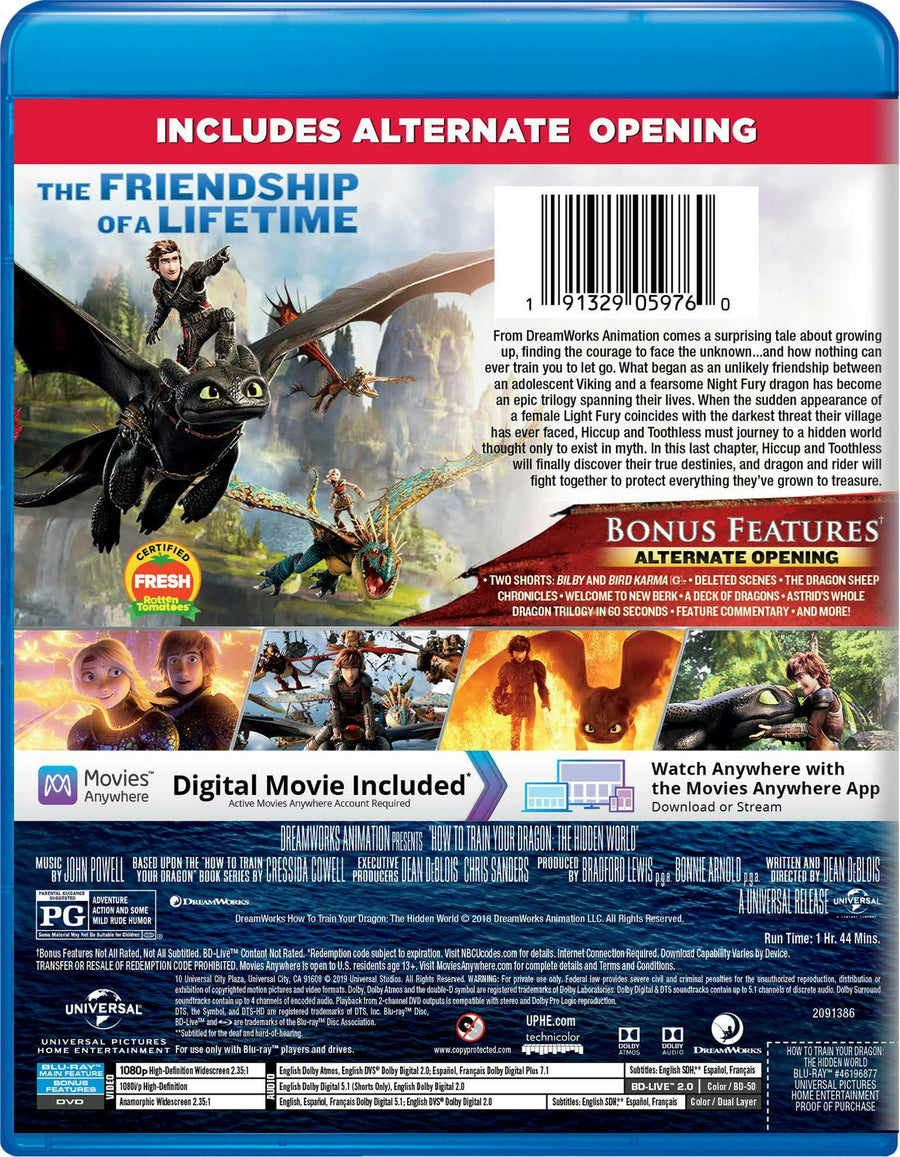 How to Train Your Dragon - The Hidden World (DVD + Digital) [Blu-ray]
