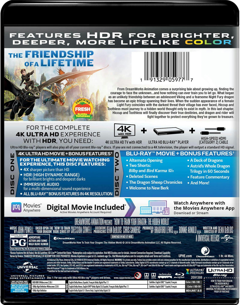How to Train Your Dragon - The Hidden World (4K Ultra HD + Blu-ray + Digital HD) [UHD]