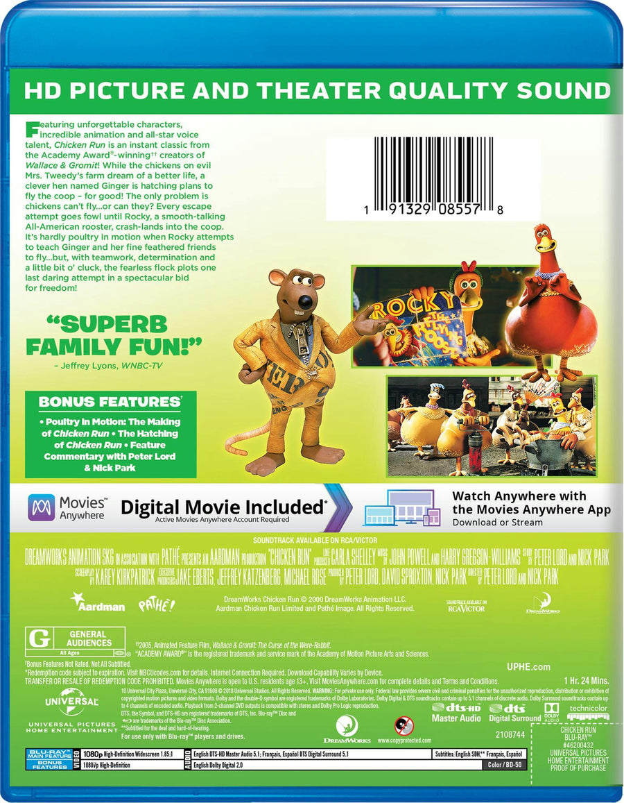 Chicken Run (Blu-ray + Digital HD) [Blu-ray]