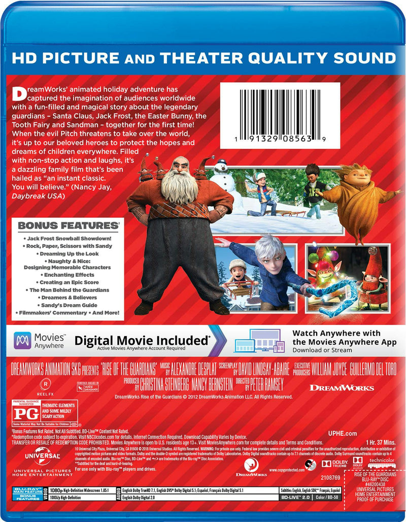 Rise of the Guardians (Digital + Holiday Art) [Blu-ray]