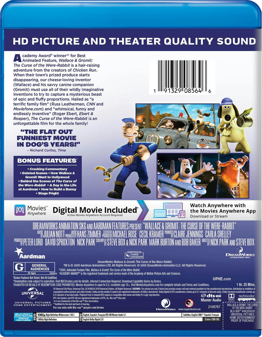 Wallace and Gromit: The Curse of the Were-rabbit (Blu-ray + Digital Copy) [Blu-ray]