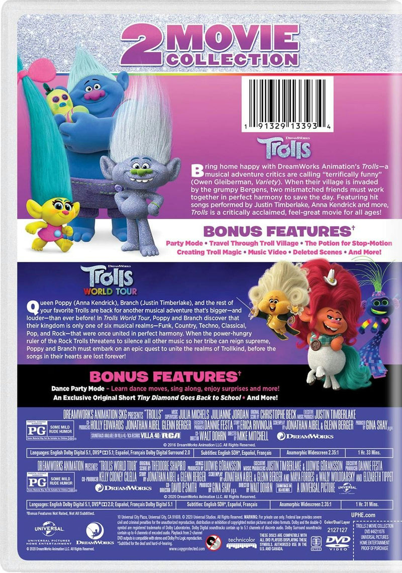 Trolls/Trolls World Tour (DVD Double Feature) [DVD]