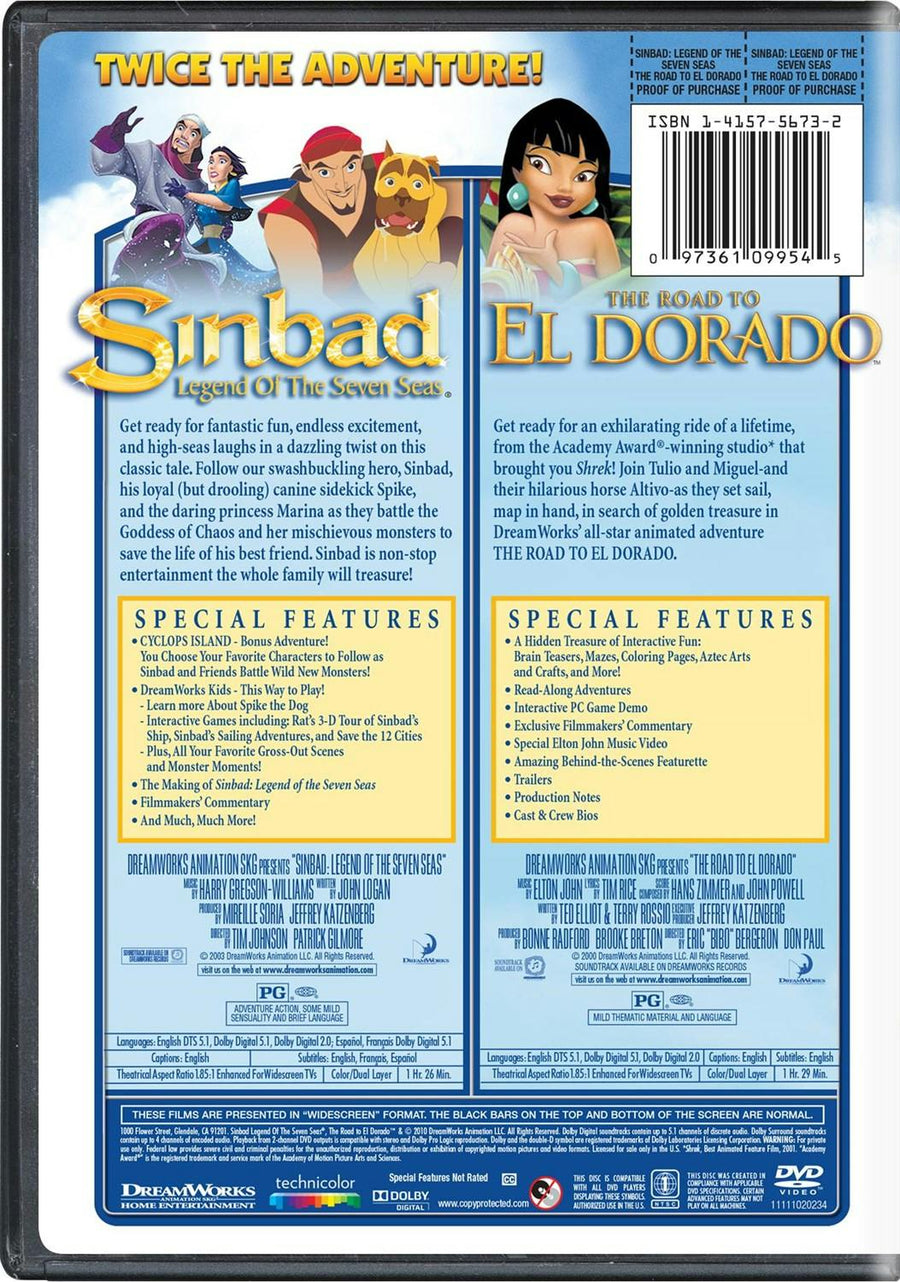Sinbad: Legend of the Seven Seas/The Road to El Dorado (DVD Double Feature) [DVD]