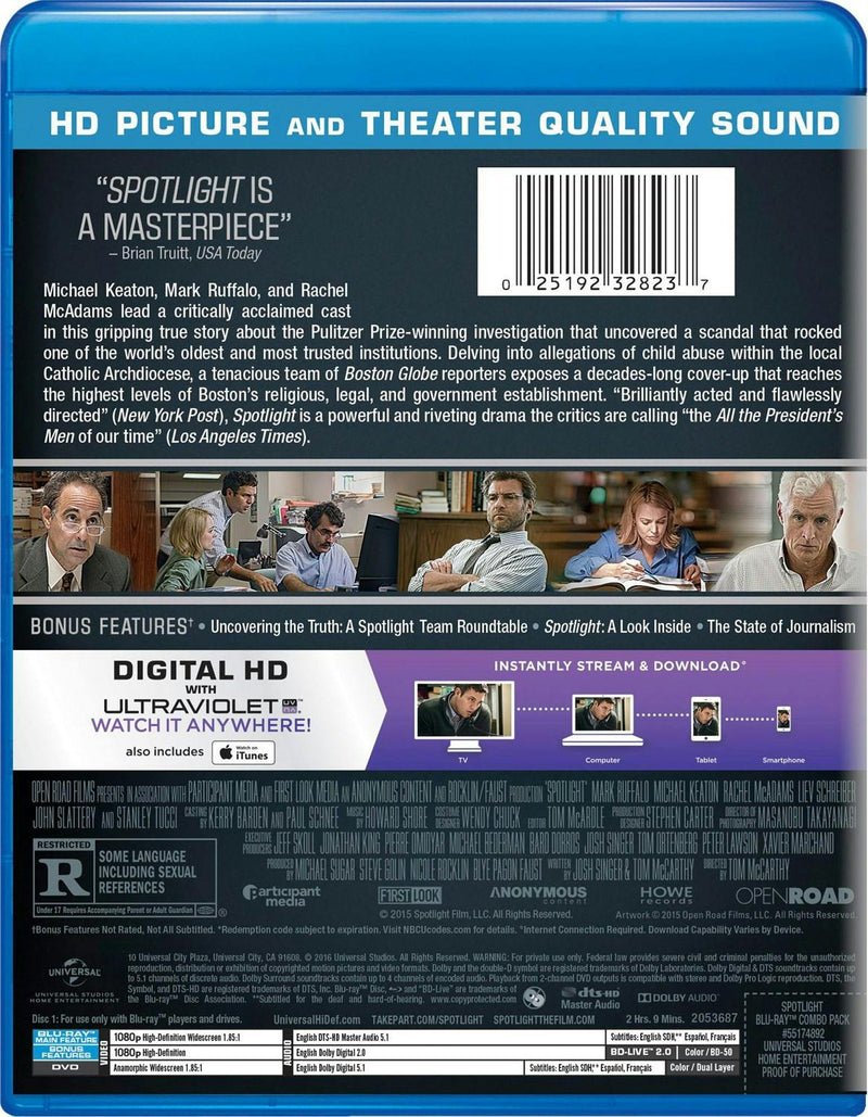 Spotlight (DVD + Digital) [Blu-ray]