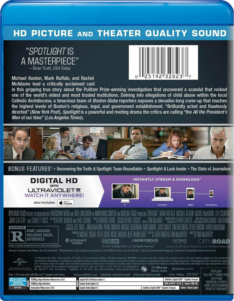 Spotlight (DVD + Digital) [Blu-ray]