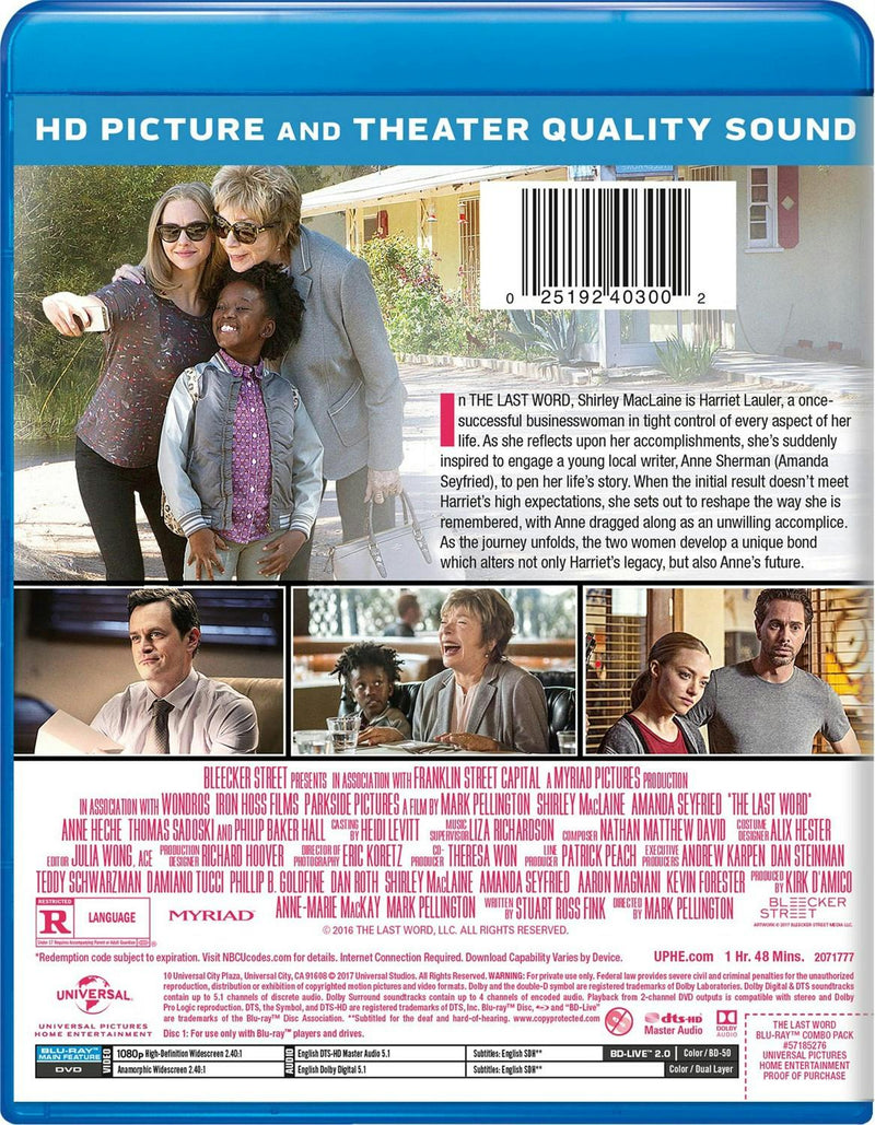 The Last Word (DVD + Digital) [Blu-ray]