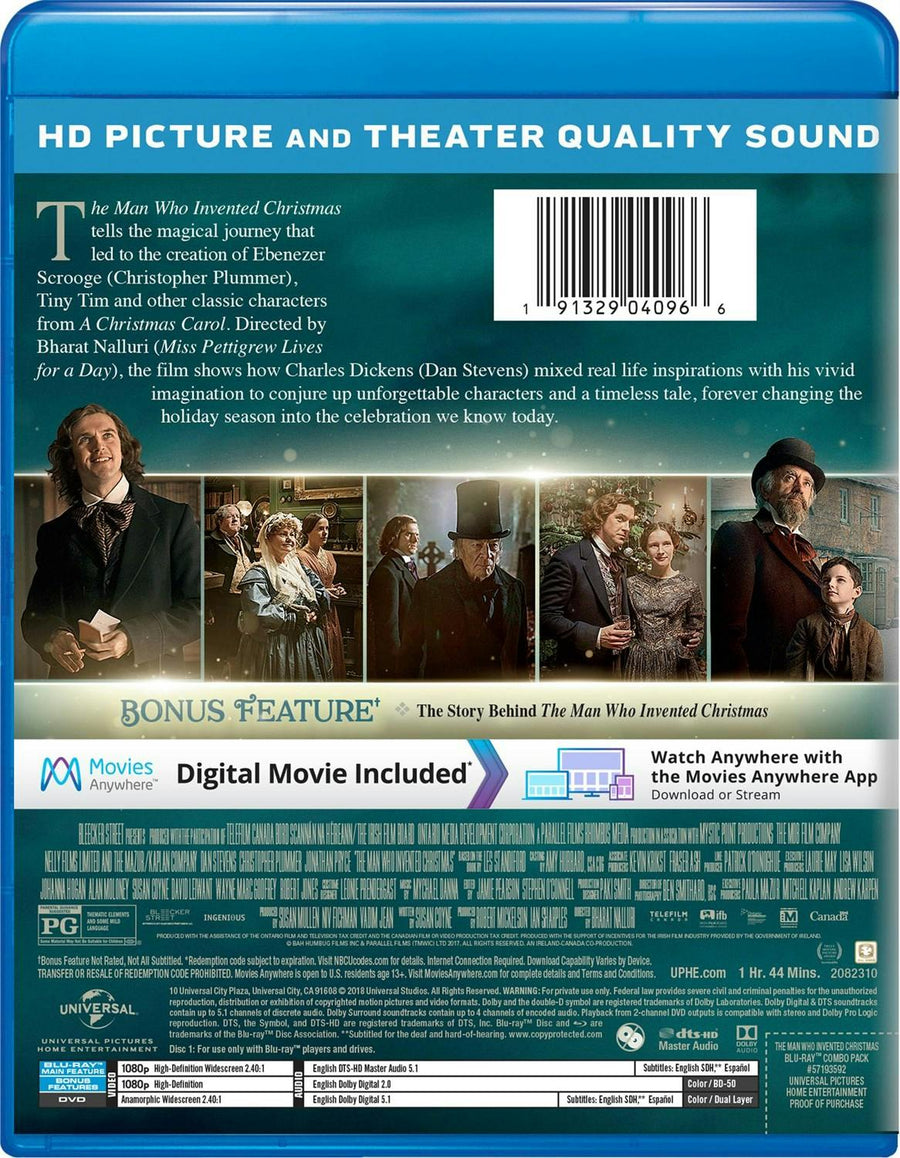 The Man Who Invented Christmas (DVD + Digital) [Blu-ray]