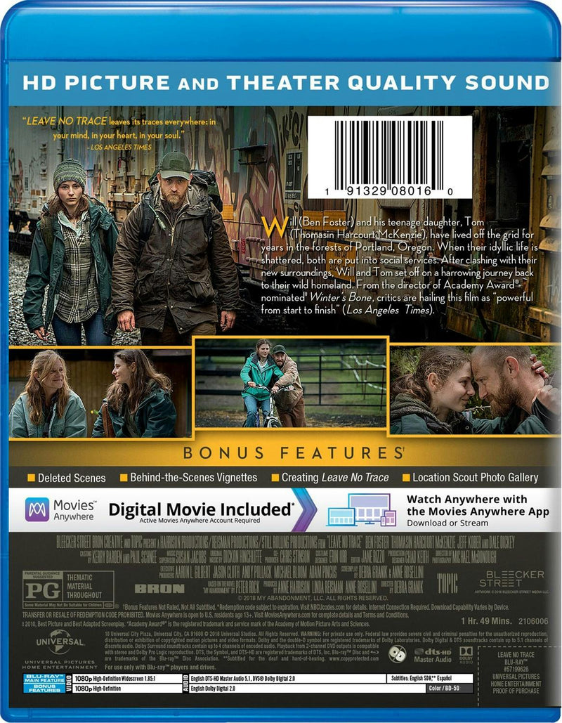 Leave No Trace (Blu-ray + Digital HD) [Blu-ray]
