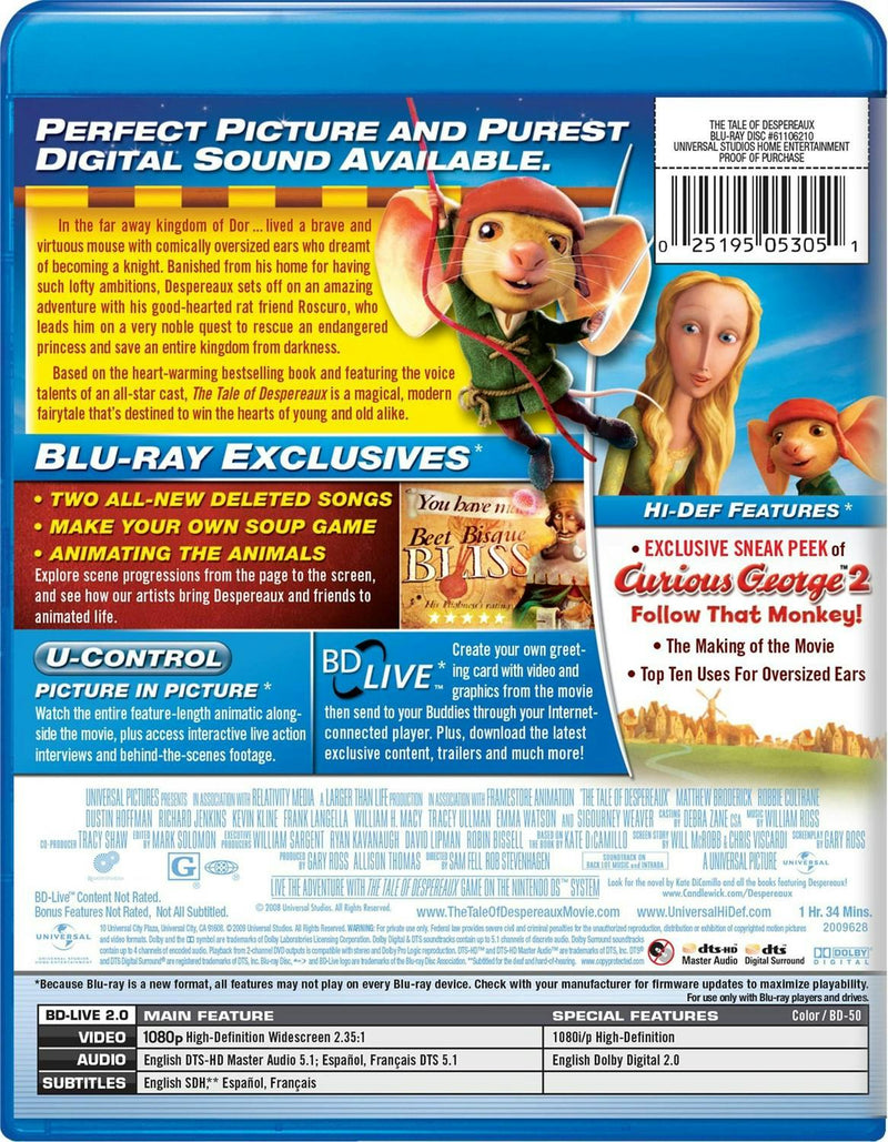 The Tale of Despereaux [Blu-ray]