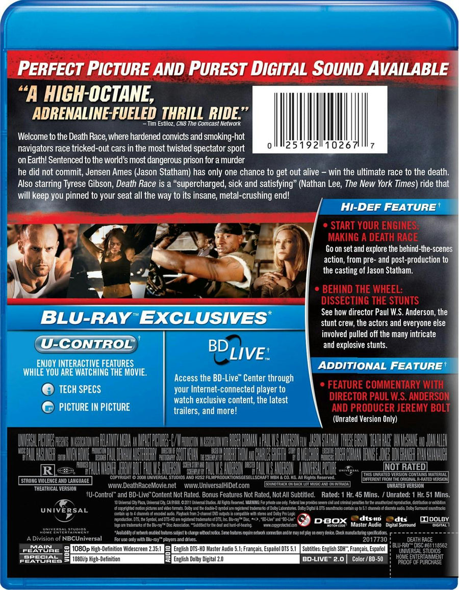 Death Race (Blu-ray New Packaging) [Blu-ray]