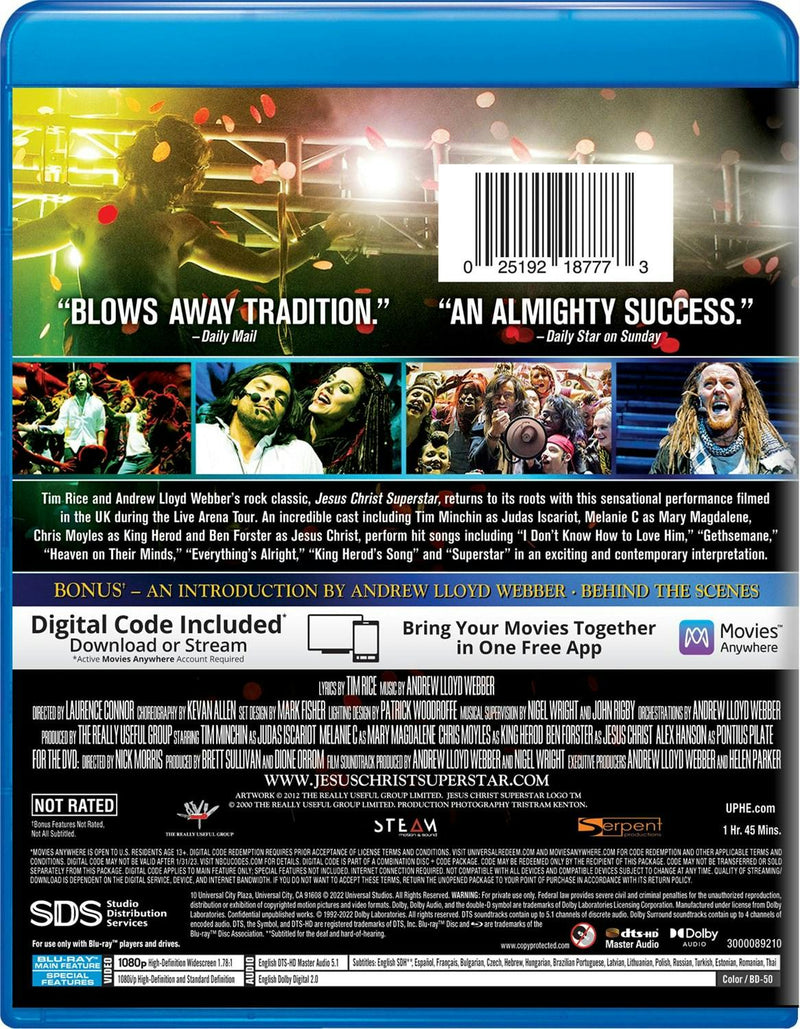 Jesus Christ Superstar - Live Arena Tour 2012 (Blu-ray + Digital Copy) [Blu-ray]