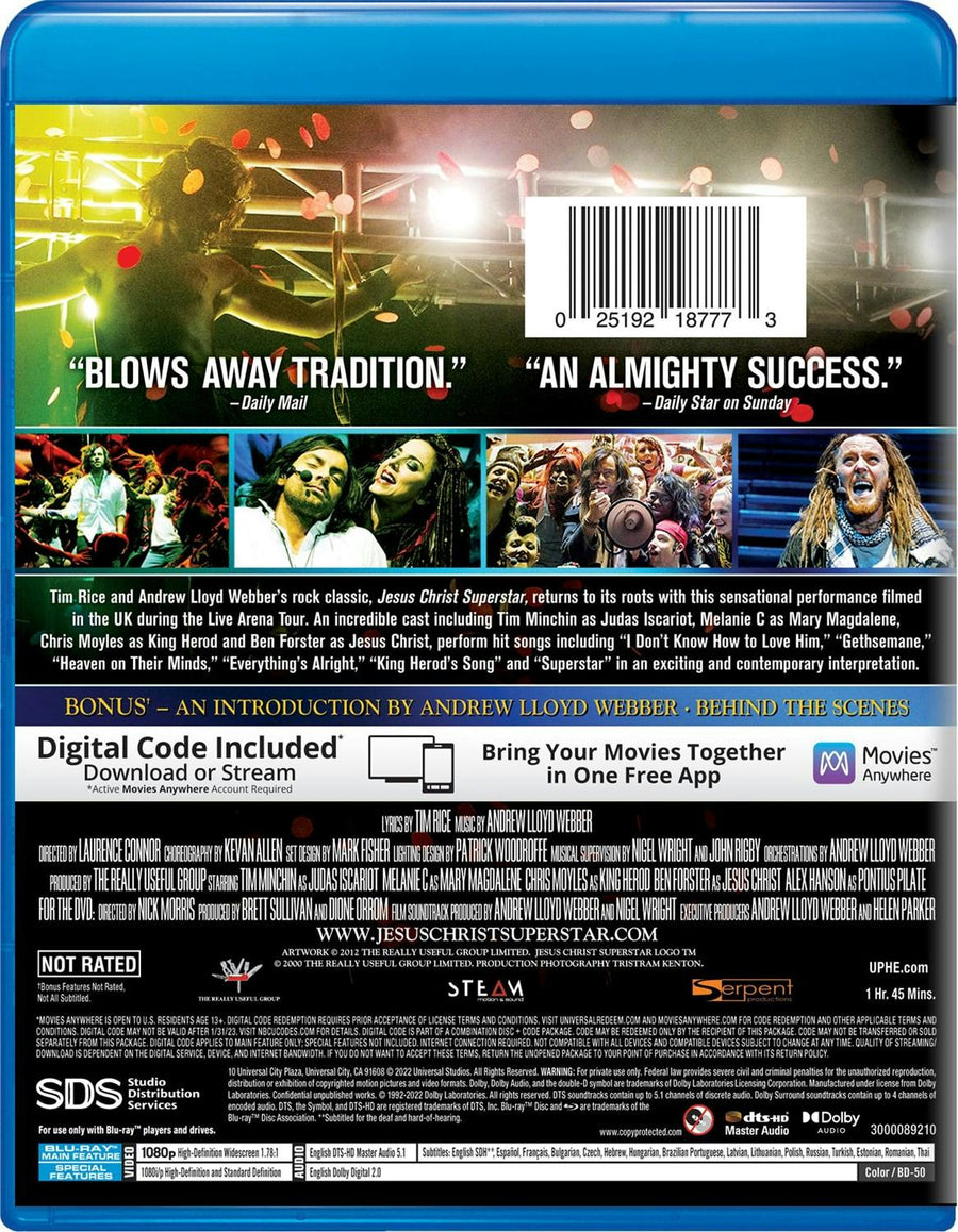 Jesus Christ Superstar - Live Arena Tour 2012 (Blu-ray + Digital Copy) [Blu-ray]