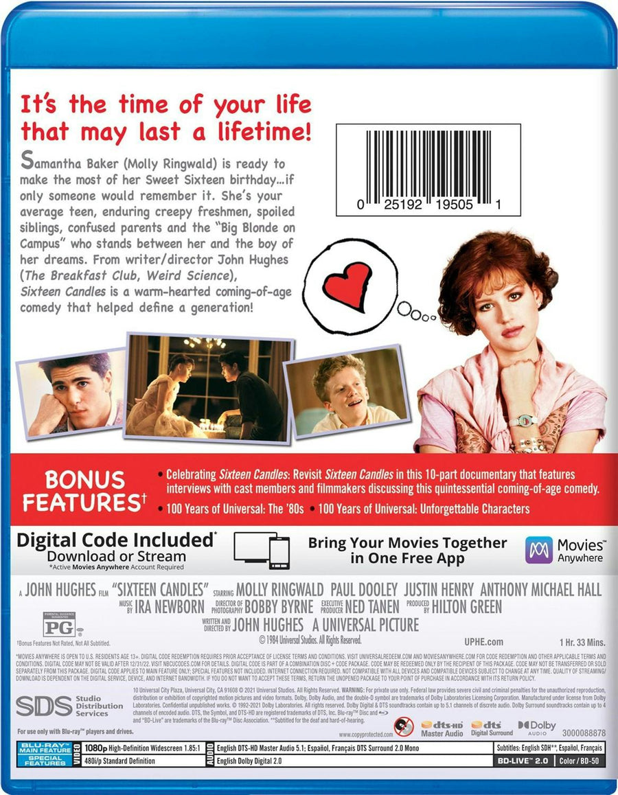Sixteen Candles (Digital) [Blu-ray]