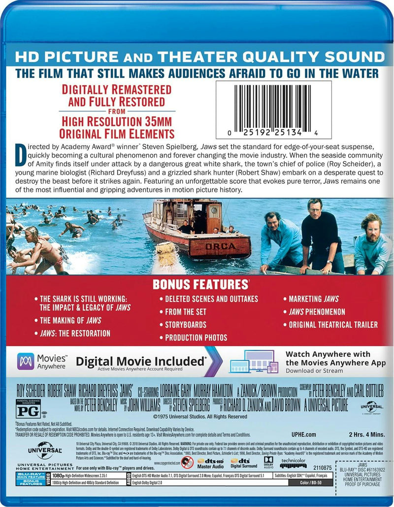 Jaws (Blu-ray + Digital Copy) [Blu-ray]