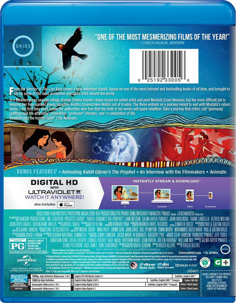 Kahlil Gibran's The Prophet (DVD + Digital) [Blu-ray]