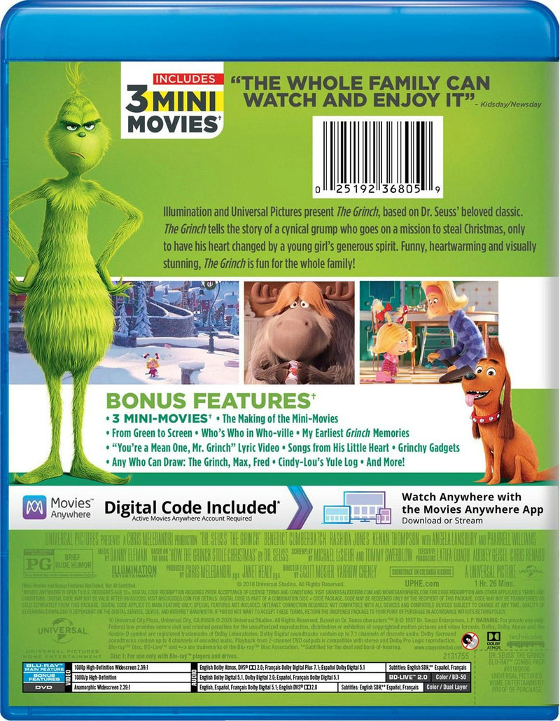 Illumination Presents: Dr. Seuss' The Grinch (DVD + Digital) [Blu-ray]