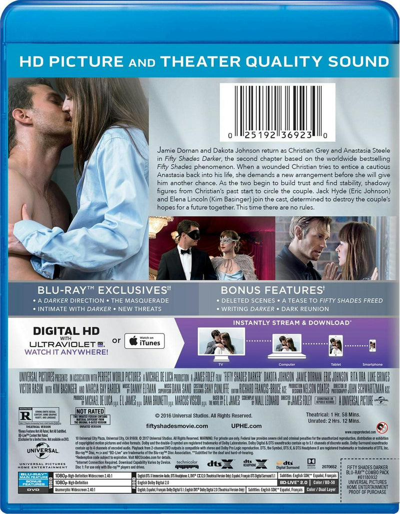 Fifty Shades Darker (Unrated Edition DVD) [Blu-ray]