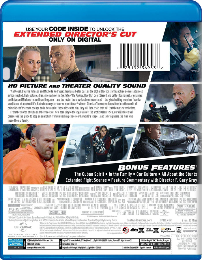 Fast & Furious 8 (DVD + Digital) [Blu-ray]