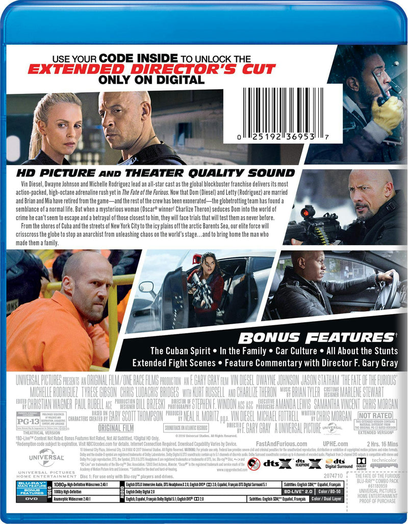 Fast & Furious 8 (DVD + Digital) [Blu-ray]