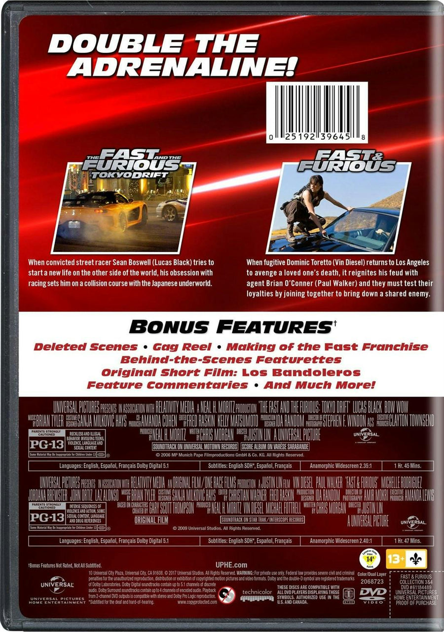 Fast & Furious Collection: 3 & 4 (DVD Double Feature) [DVD]