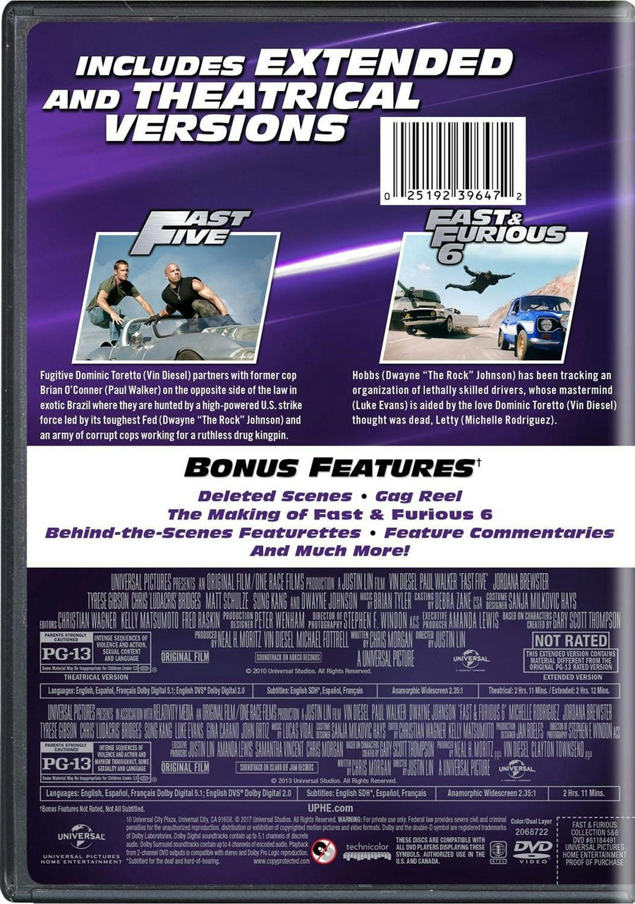 Fast & Furious Collection: 5 & 6 (DVD Double Feature) [DVD]