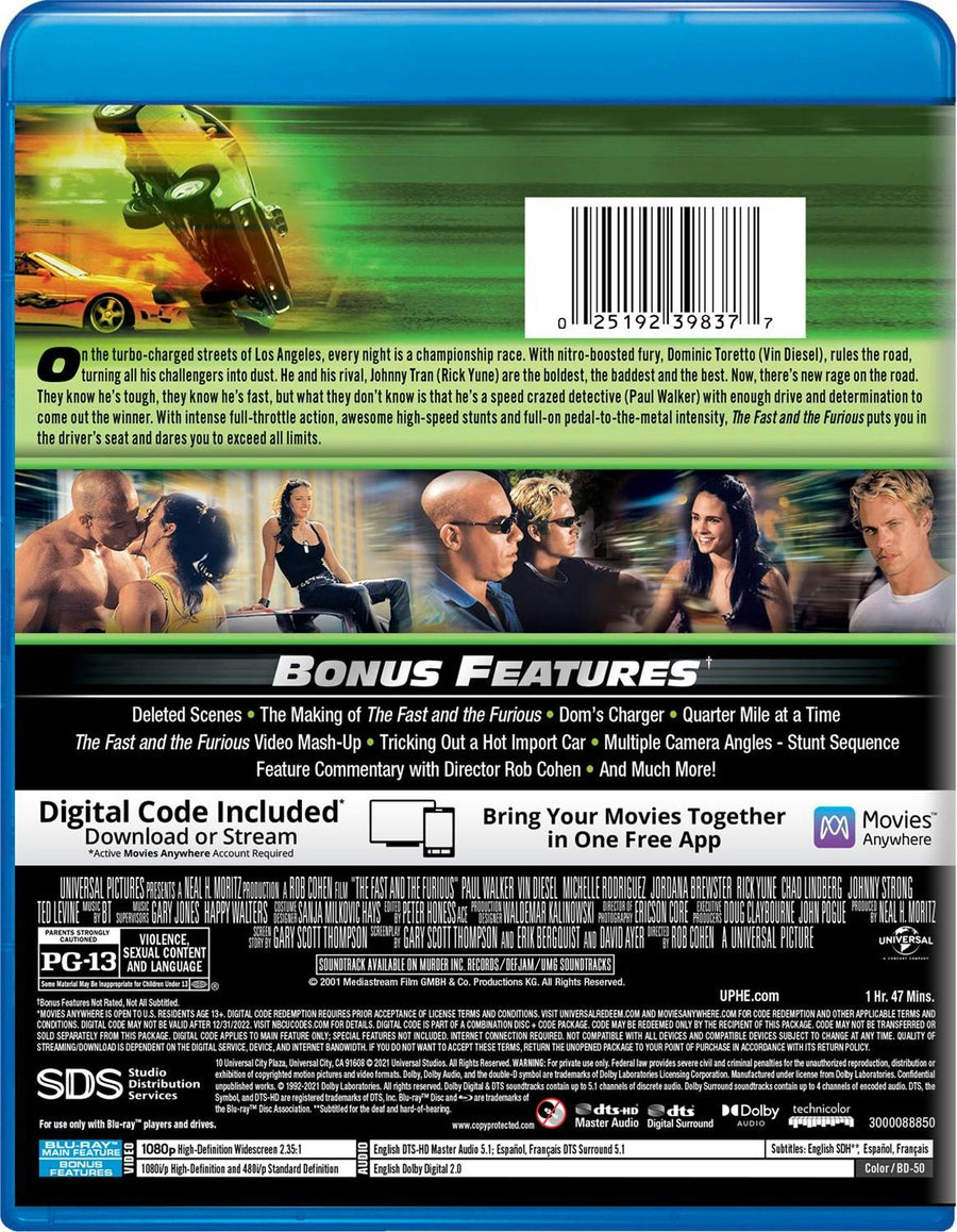 The Fast and the Furious (Digital) [Blu-ray]