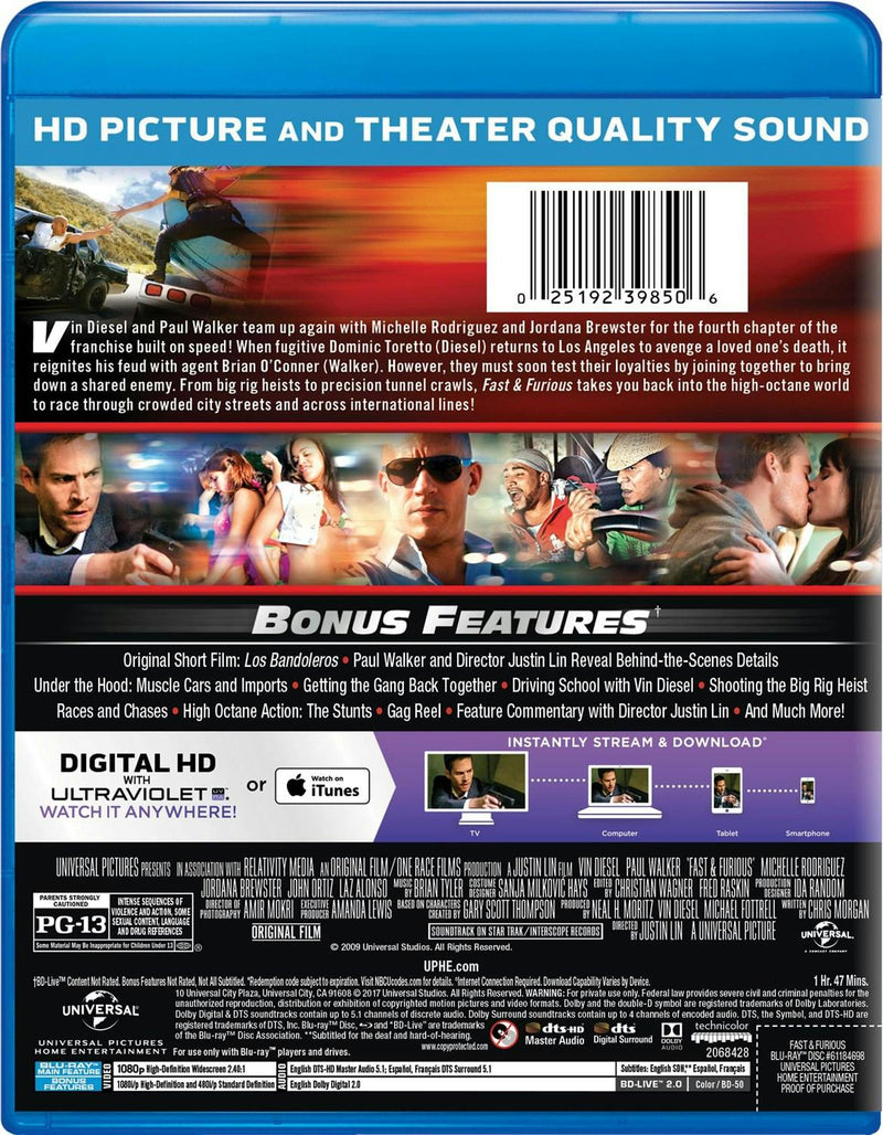 Fast & Furious (Digital) [Blu-ray]