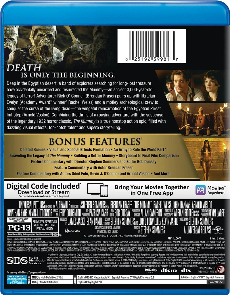 The Mummy (1999) (Digital) [Blu-ray]