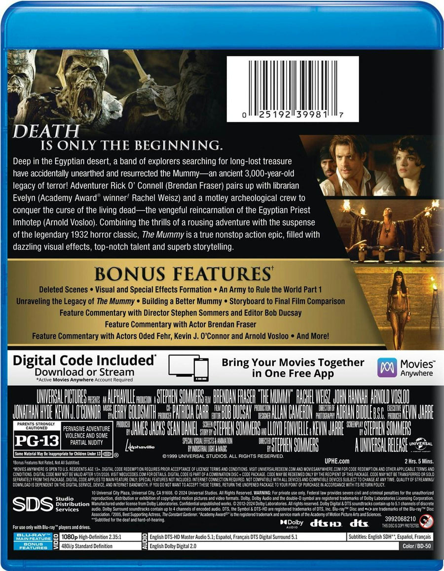 The Mummy (1999) (Digital) [Blu-ray]