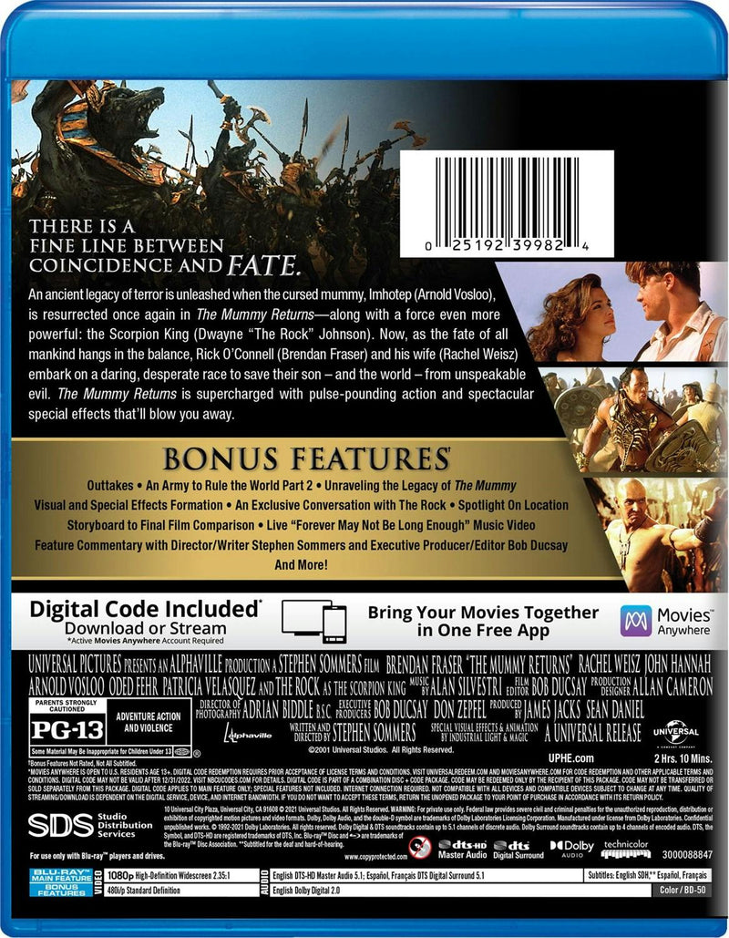 The Mummy Returns (Blu-ray + Digital HD) [Blu-ray]