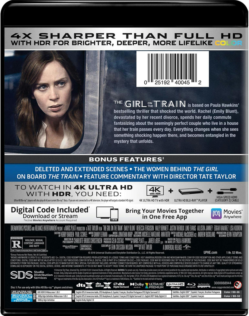 The Girl On the Train (4K Ultra HD) [UHD]