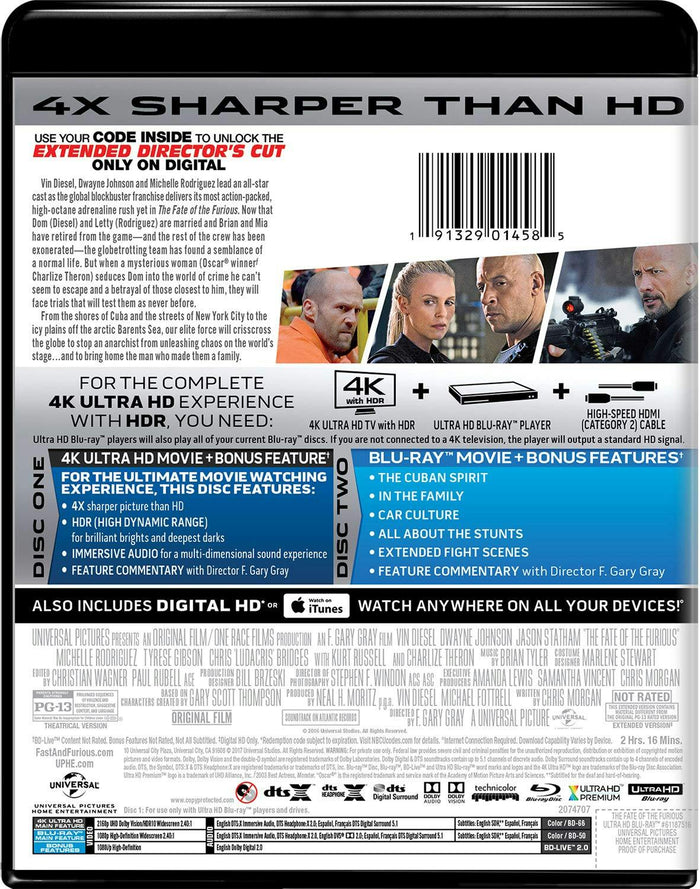 Fast & Furious 8 (4K Ultra HD) [UHD]