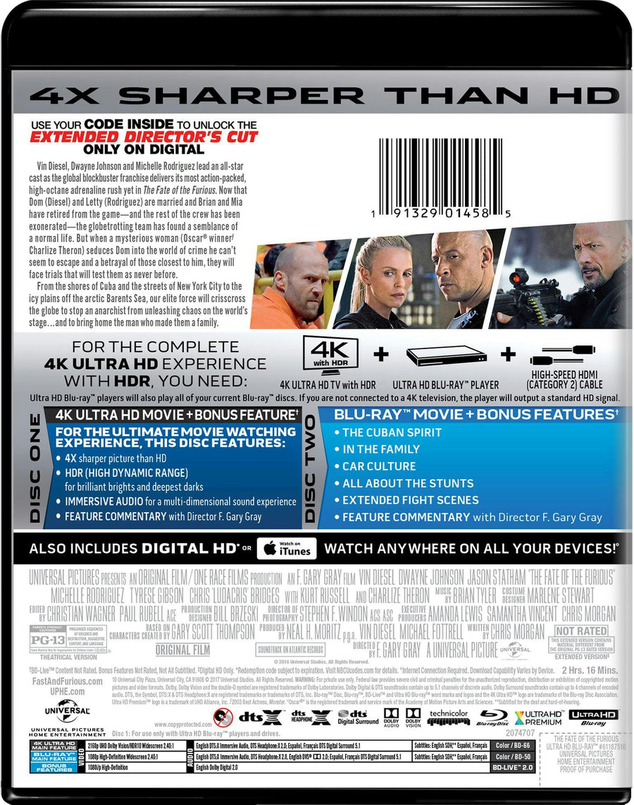 Fast & Furious 8 (4K Ultra HD + Blu-ray + Digital HD) [UHD]