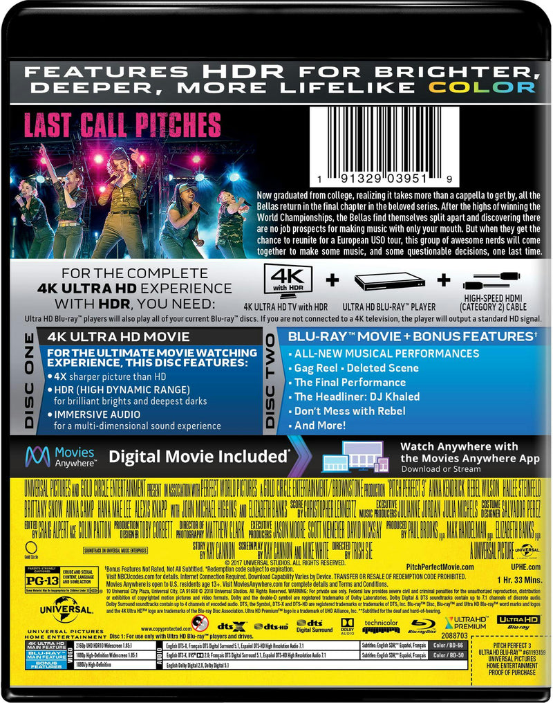Pitch Perfect 3 (4K Ultra HD) [UHD]