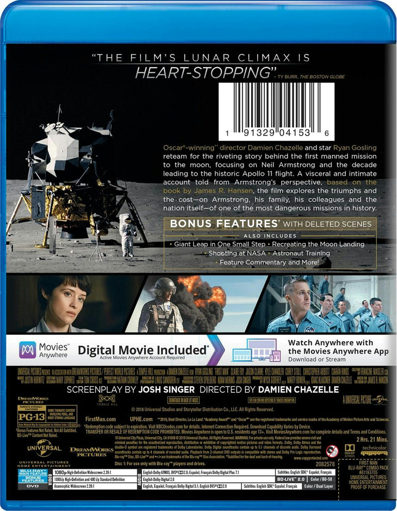 First Man (DVD + Digital) [Blu-ray]