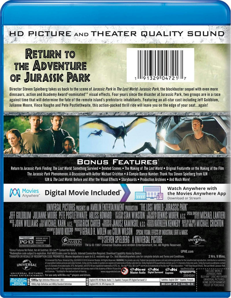 The Lost World - Jurassic Park 2 (Blu-ray New Box Art) [Blu-ray]