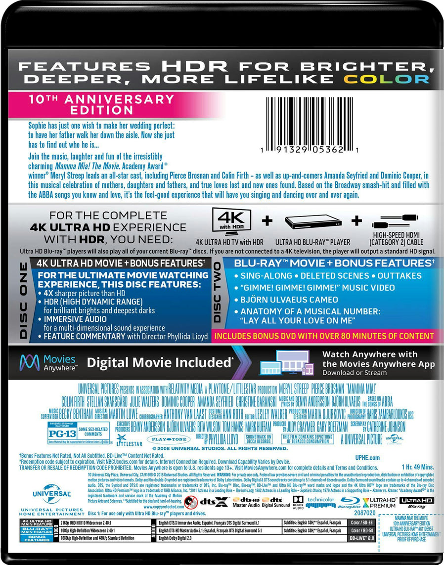 Mamma Mia! (4K Ultra HD (10th Anniversary)) [UHD]
