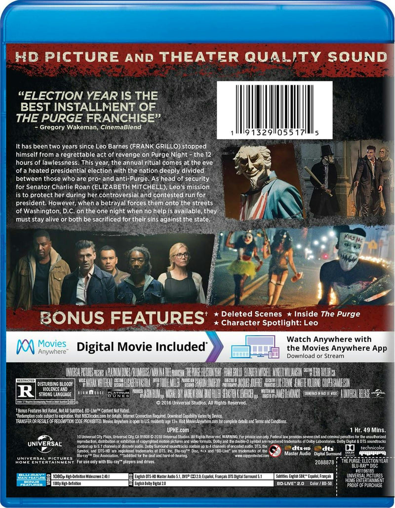 The Purge: Election Year (Blu-ray New Box Art) [Blu-ray]