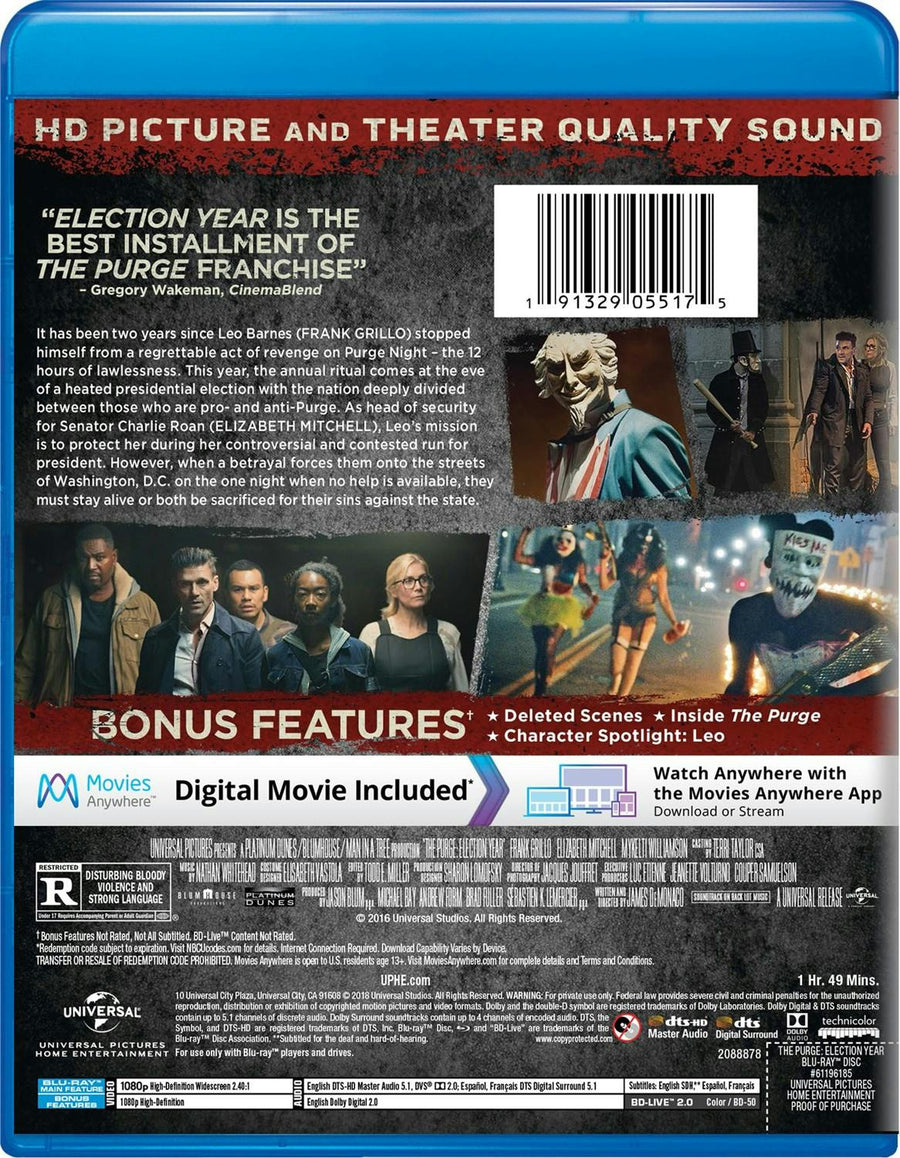 The Purge: Election Year (Blu-ray New Box Art) [Blu-ray]