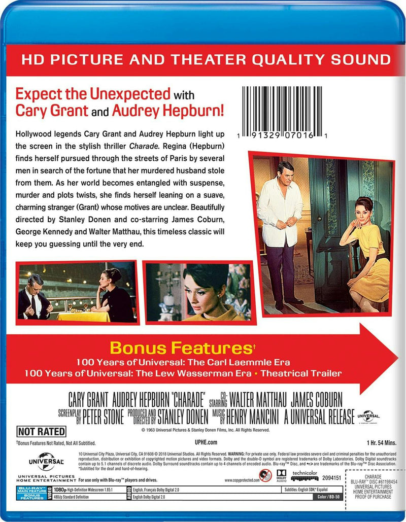 Charade (50th Anniversary Edition) [Blu-ray]