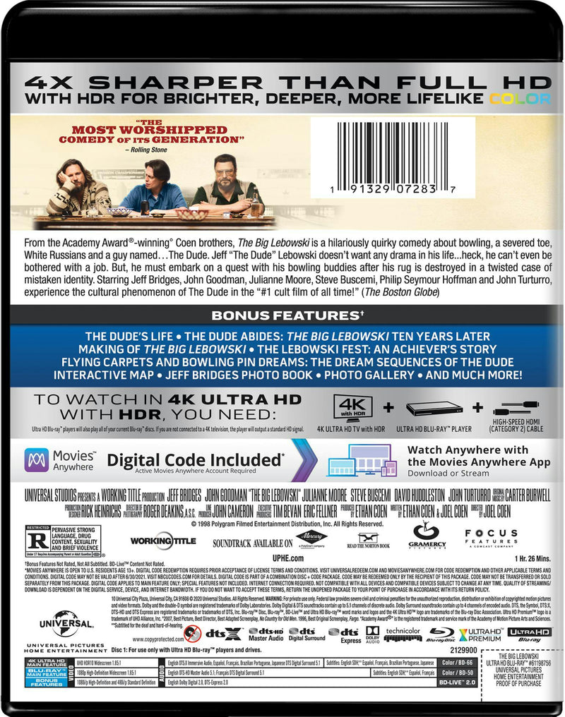 The Big Lebowski (20th Anniversary 4K Ultra HD + Digital) [UHD]