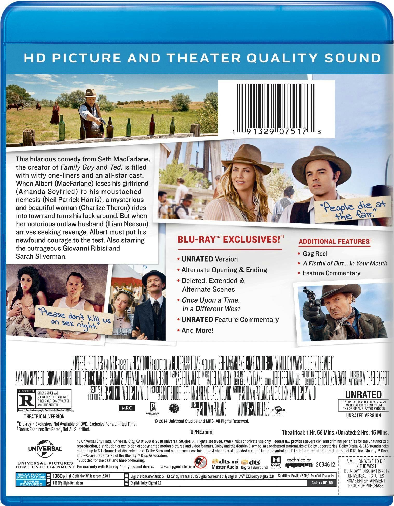 A Million Ways to Die in the West (Blu-ray Unrated) [Blu-ray]