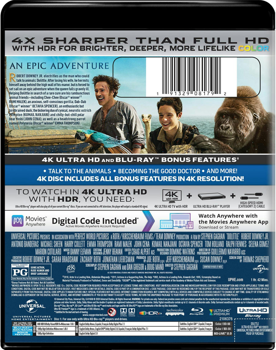 Dolittle (4K Ultra HD + Blu-ray) [UHD]