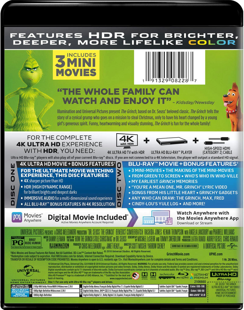 Illumination Presents: Dr. Seuss' The Grinch (4K Ultra HD + Digital) [UHD]